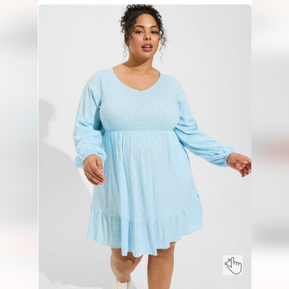 NWT 2X Torrid Stretch Rayon Mini Skater Dress Polka Dot